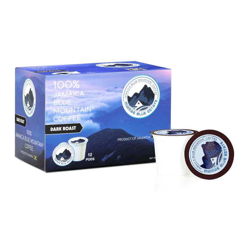 Jamaica Blue Mountain Coffee Pods — Dark Roast · 12 K-Cups